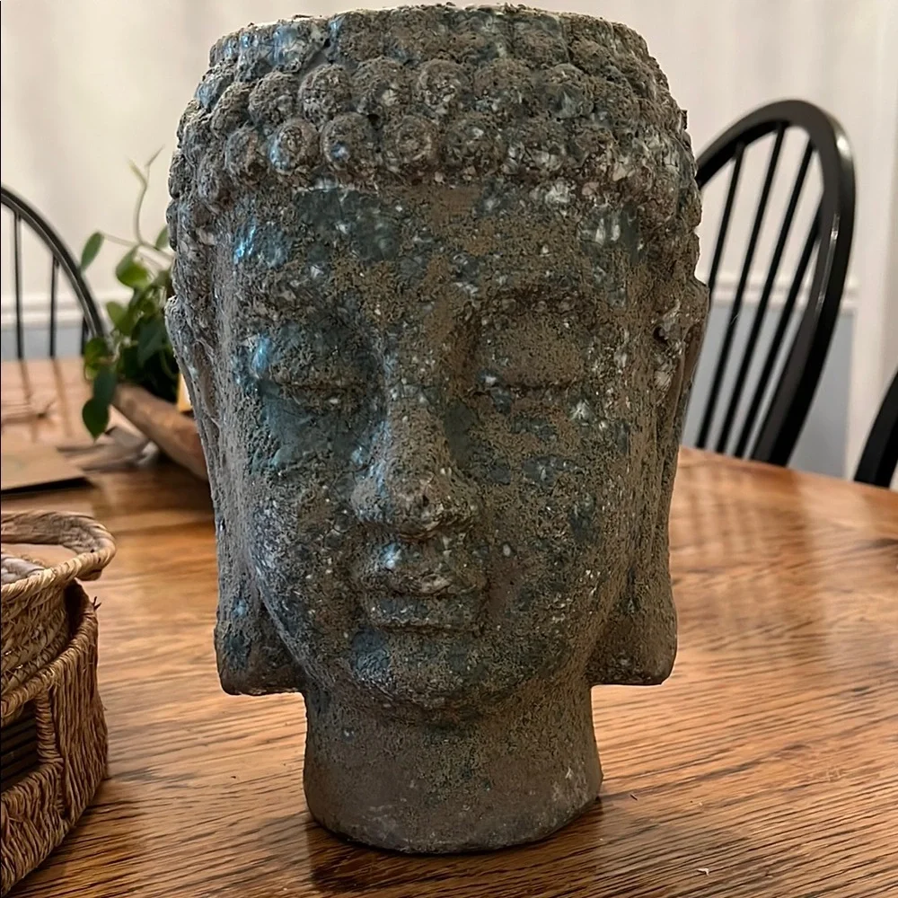 Crate&Barrel Stone Buddha Bohemian Planter Decor